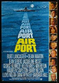 h284 AIRPORT German movie poster '70 Burt Lancaster, Dean Martin