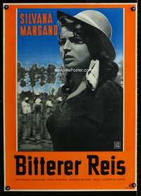 h295 BITTER RICE German movie poster '48 Silvana Mangano, Gassman