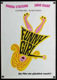 h308 FUNNY GIRL German movie poster '69 Barbra Streisand, Wyler