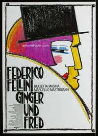 h309 GINGER & FRED German movie poster '86 Mastroianni, Fellini