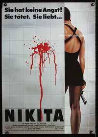 h318 LA FEMME NIKITA German movie poster '90 Luc Besson, Casaro art!