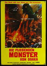 h327 RODAN German movie poster R70s The Flying Monster, Toho, Honda