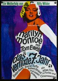 h328 SEVEN YEAR ITCH German movie poster R66 sexy Marilyn Monroe!