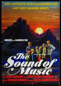 h330 SOUND OF MUSIC German movie poster R70s Hans Branin artwork!
