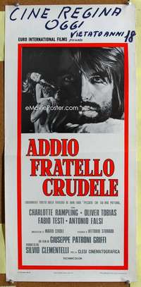 h025 ADDIO FRATELLO CRUDELE Italian locandina movie poster '71 sexy!