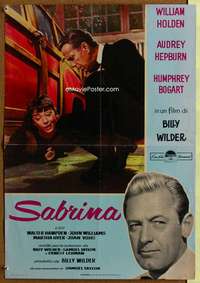 h018 SABRINA Italian photobusta movie poster R62 Hepburn & Bogart!