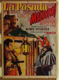 h119 JAMAICA INN Mexican movie poster '39 Alfred Hitchcock, Laughton