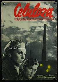 h380 CELULOZA Polish 23x33 movie poster '54 cool Berman artwork!