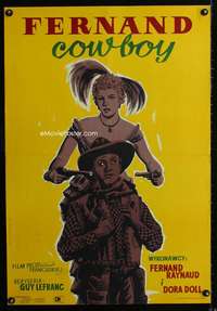 h397 FERNAND COW-BOY Polish 23x33 movie poster '56 Zanczykowski art!
