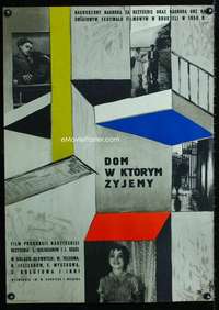 h411 HOUSE I LIVE IN Polish 23x32 movie poster '57 cool Fangor art!