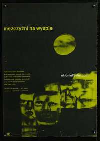 h438 MEN ON THE ISLAND Polish 22x33 movie poster '62 Swierzy art!