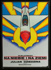 h443 NA NIEBIE I NA ZIEMI Polish 23x32 movie poster '74 Krajewski art