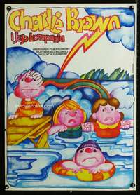 h455 RACE FOR YOUR LIFE CHARLIE BROWN Polish 23x32 movie poster '78