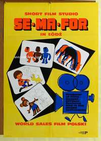 h357 SE-MA-FOR Polish movie poster '76 weird puppet cartoon!