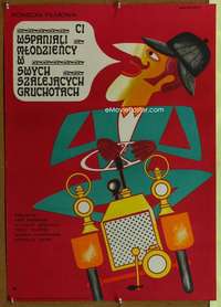 h464 THOSE DARING YOUNG MEN IN THEIR JAUNTY JALOPIES Polish 23x32 movie poster ----