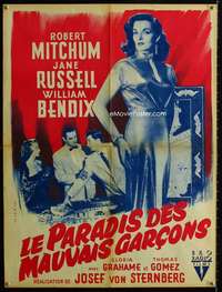 h086 MACAO French 24x32 movie poster '52 Robert Mitchum, Jane Russell