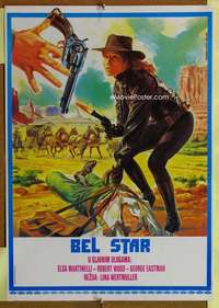 h258 BELLE STARR STORY Yugoslavian movie poster '68 Piovano art!