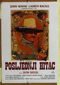 h276 SHOOTIST Yugoslavian movie poster '76 John Wayne, Amsel artwork!