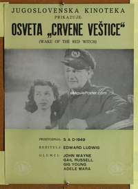 h281 WAKE OF THE RED WITCH Yugoslavian movie poster '60s John Wayne