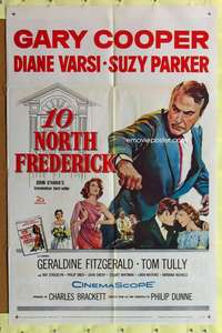 m045 10 NORTH FREDERICK one-sheet movie poster '58 Gary Cooper, Varsi