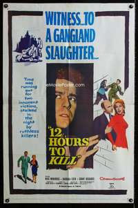 m047 12 HOURS TO KILL one-sheet movie poster '60 Barbara Eden, Minardos