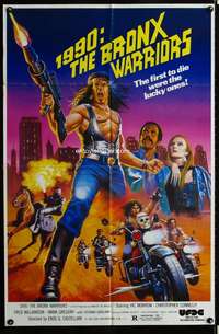 m051 1990: THE BRONX WARRIORS one-sheet movie poster '83 wild bikers!