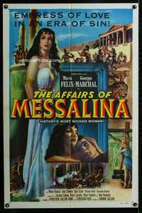 m072 AFFAIRS OF MESSALINA one-sheet movie poster '53 sexy Maria Felix!