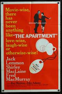 m092 APARTMENT one-sheet movie poster '60 Billy Wilder, Lemmon, MacLaine