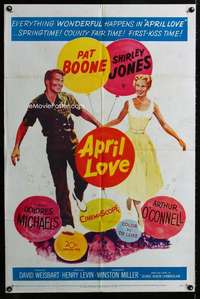 m096 APRIL LOVE one-sheet movie poster '57 Pat Boone, Shirley Jones