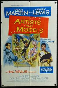 m097 ARTISTS & MODELS one-sheet movie poster '55 Dean Martin, Jerry Lewis