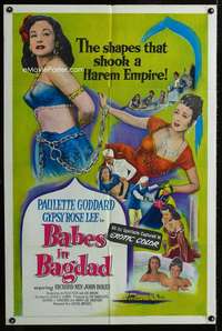 m100 BABES IN BAGDAD one-sheet movie poster '52 Paulette Goddard, Rose Lee
