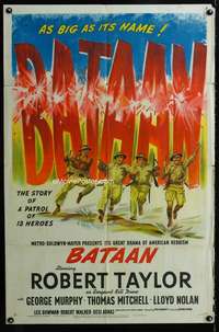 m107 BATAAN style D one-sheet movie poster '43 Robert Taylor, George Murphy