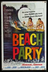 m116 BEACH PARTY one-sheet movie poster '63 Frankie Avalon, Annette!