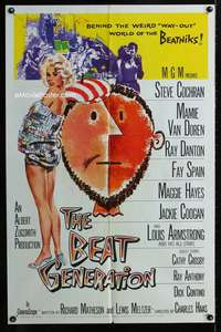 m120 BEAT GENERATION one-sheet movie poster '59 Mamie Van Doren, beatniks!