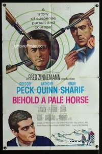 m128 BEHOLD A PALE HORSE one-sheet movie poster '64 Gregory Peck, Quinn