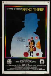 m129 BEING THERE style B one-sheet movie poster '80 Peter Sellers, MacLaine