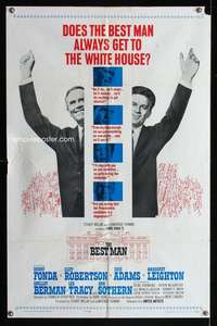 m133 BEST MAN one-sheet movie poster '64 Henry Fonda, Gore Vidal