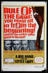 m136 BIG HAND FOR THE LITTLE LADY one-sheet movie poster '66 poker playing!