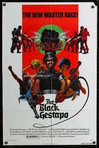m142 BLACK GESTAPO one-sheet movie poster '75 Barr art, The New Master Race