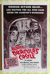 m146 BLOOD OF DRACULA'S CASTLE one-sheet movie poster '69 vampires!