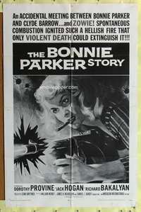 m147 BONNIE PARKER STORY one-sheet movie poster R68 AIP, great image!