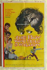 m148 BOY WHO STOLE A MILLION one-sheet movie poster '60 Maurice Reyna
