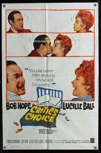 m162 CRITIC'S CHOICE one-sheet movie poster '63 Bob Hope, Lucille Ball