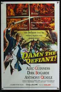 m171 DAMN THE DEFIANT one-sheet movie poster '62 Alec Guinness, Bogarde