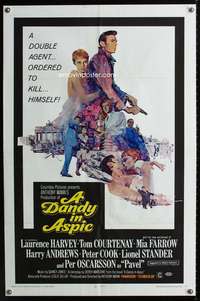 m172 DANDY IN ASPIC one-sheet movie poster '68 Laurence Harvey, spies!