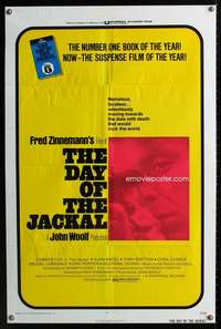 m179 DAY OF THE JACKAL one-sheet movie poster '73 Fred Zinnemann,Edward Fox