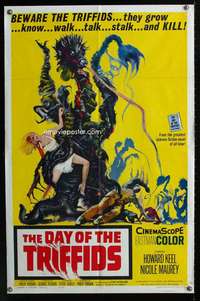 m180 DAY OF THE TRIFFIDS one-sheet movie poster '62 Howard Keel classic!