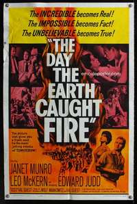 m181 DAY THE EARTH CAUGHT FIRE one-sheet movie poster '62 English sci-fi!