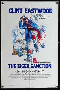 m197 EIGER SANCTION one-sheet movie poster '75 artwork of Clint Eastwood!