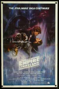 m200 EMPIRE STRIKES BACK int'l 1sh movie poster '80 GWTW art style!